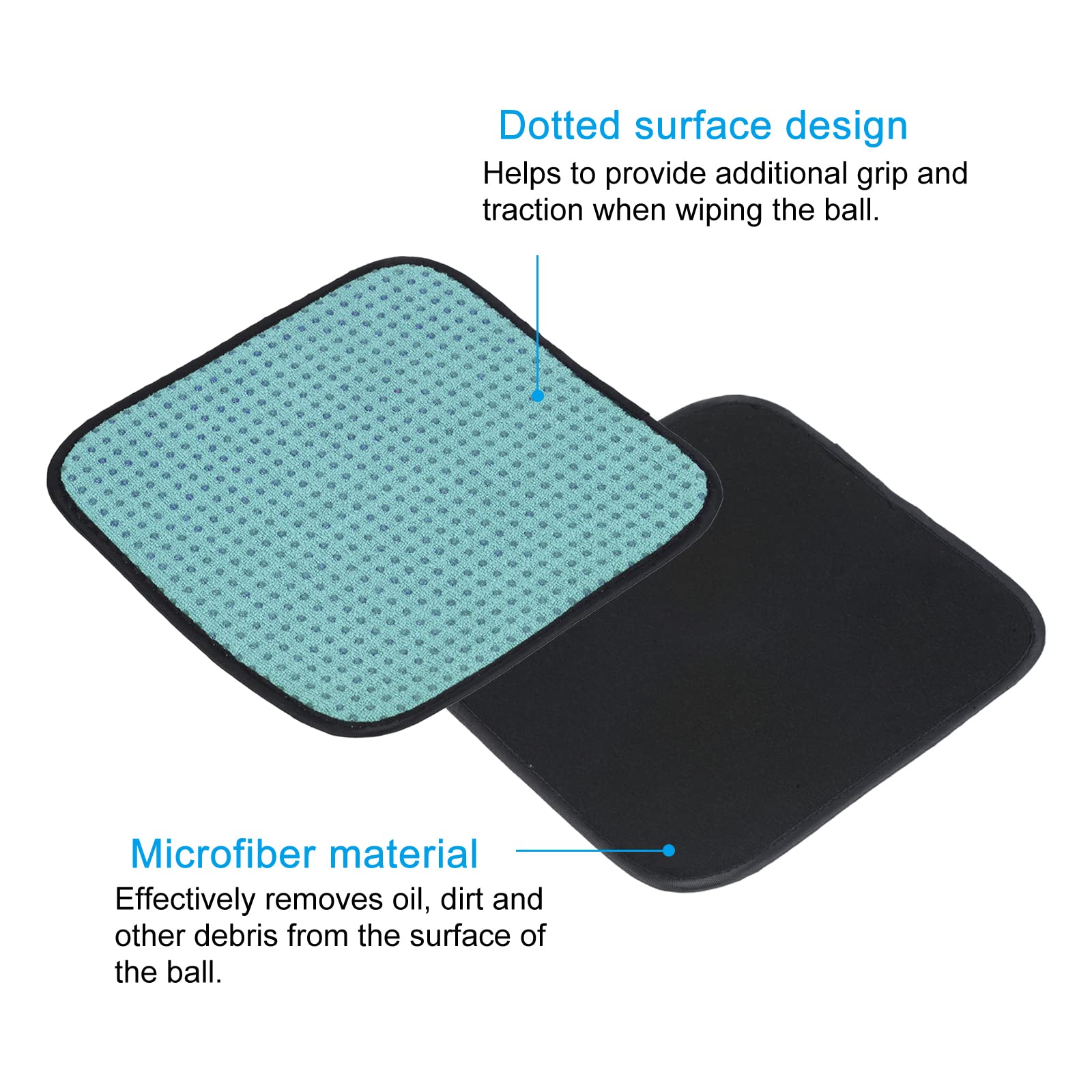 Patikil Bowling Ball Towel 8X8 Inch, Microfiber Shammy Pad For Bowling Ball, Green