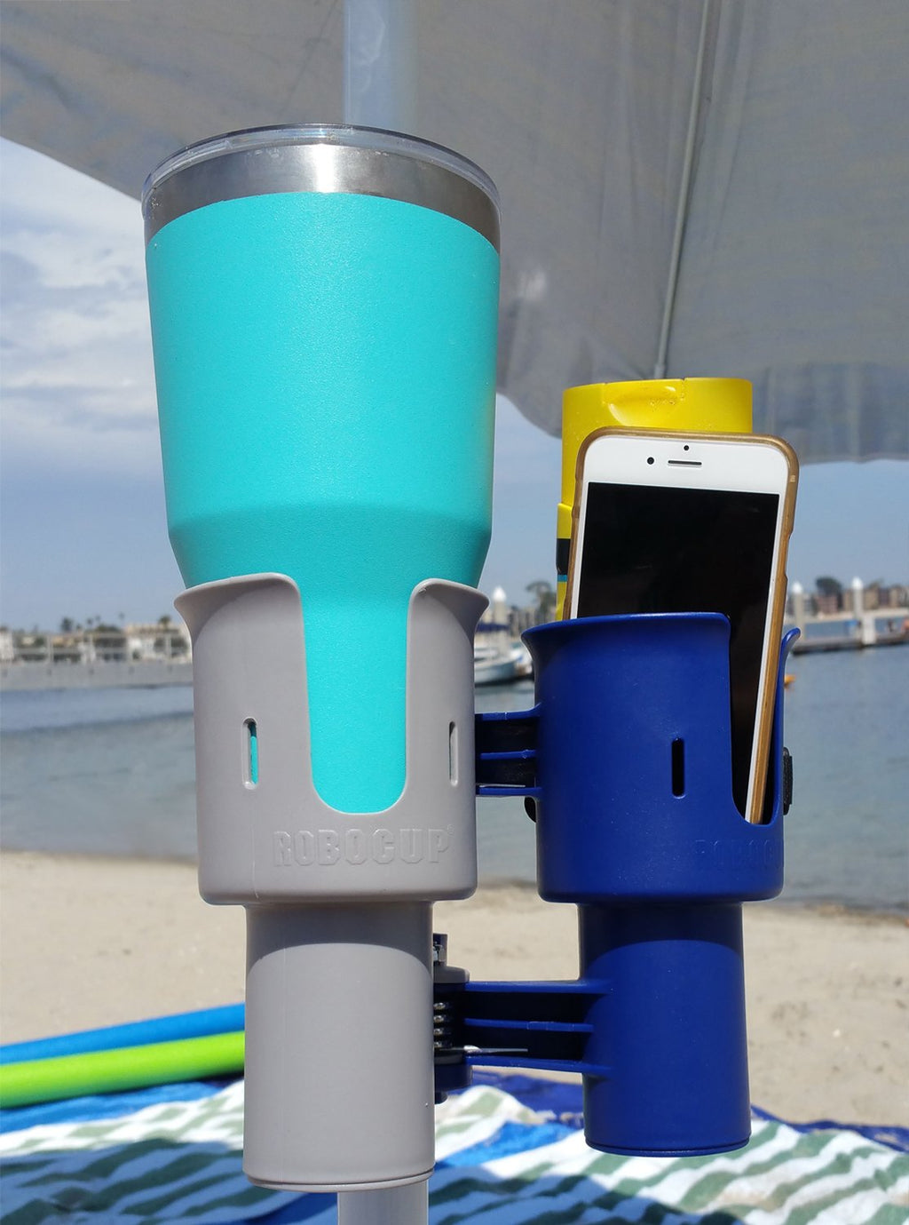 Robocup, Navy&Gray, Updated Version, Best Cup Holder For Drinks, Fishing Rod/Pole, Boat, Beach Chair, Golf Cart, Wheelchair, Wal