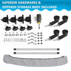 Naviskin Light Grey 3 Bow 6 'L X 46 '' H X 85 ''-90 '' W Bimini Top Cover Includes Mounting Hardwares,Storage Boot With 1 Inch A