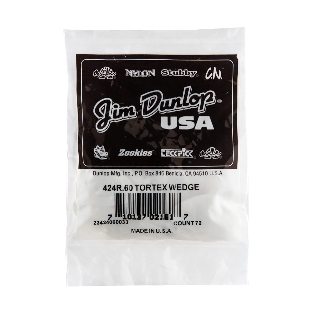 Dunlop 424R60 Tortexa Wedge, Whiteorange, 60Mm, 72Bag