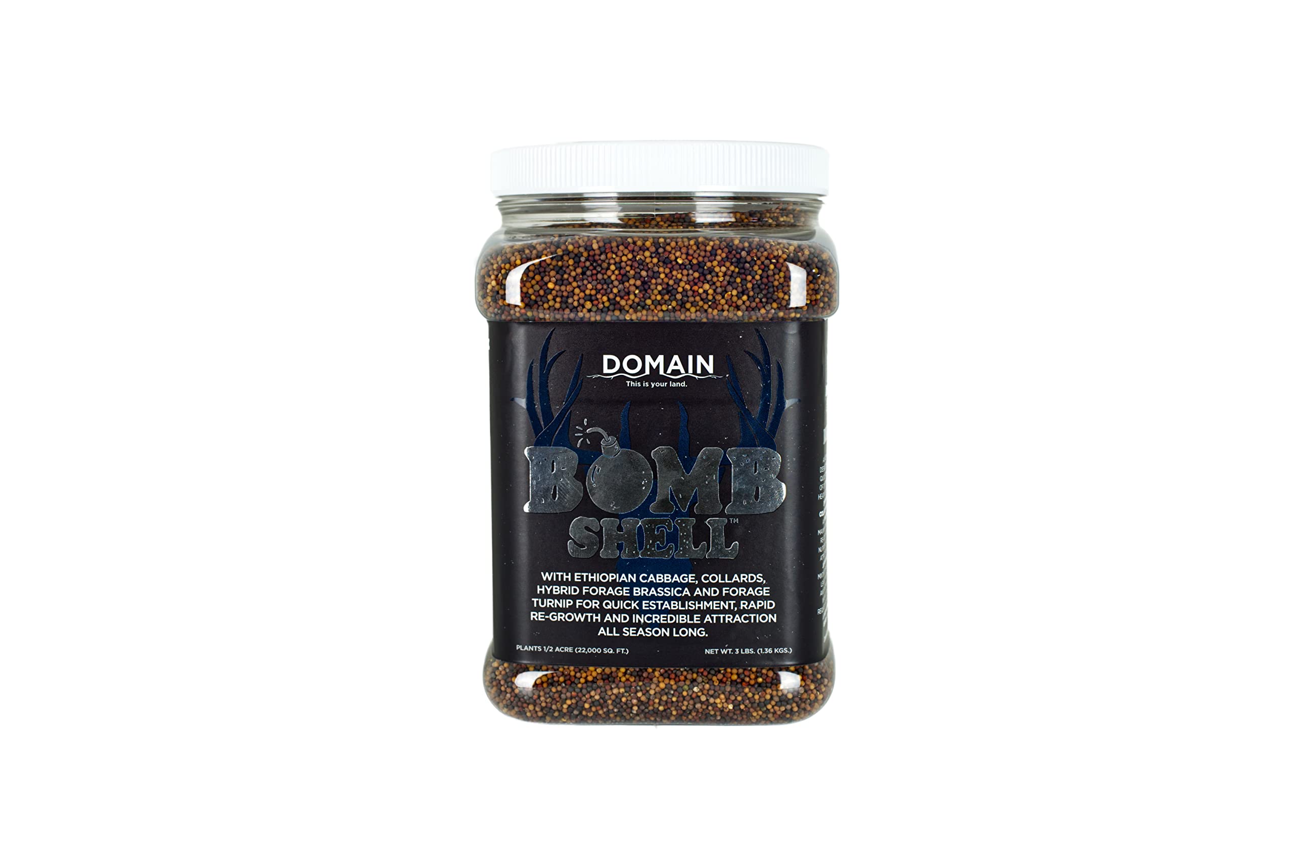 Domain Outdoor Bombshell Food Plot Seed for Deer, 1/2 Acre, Designed to Handle The Toughest Conditions, Quick Establishment - Et