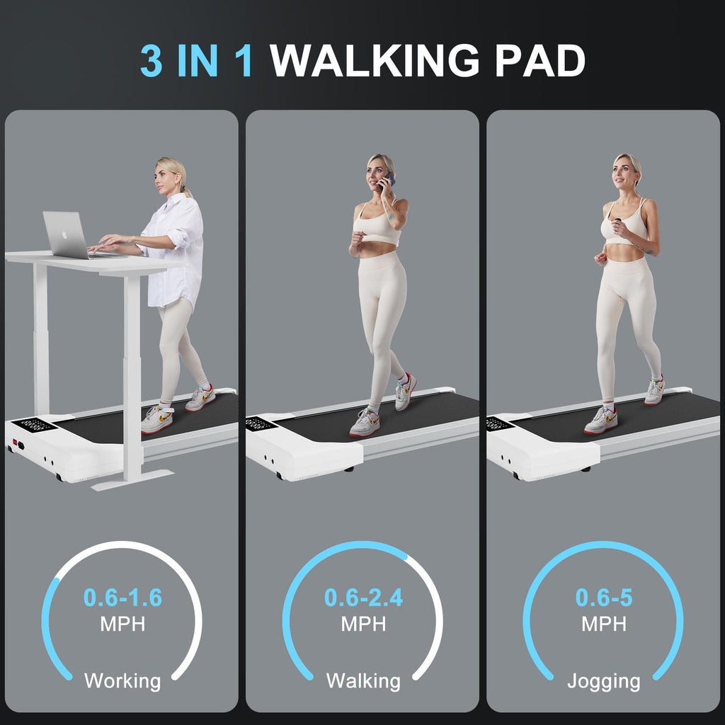 Walking Pad Treadmills For Home Office, Under Desk Walk Mat With App And Remote Control, 3 In 1 Portable Exercise Equipment, Com
