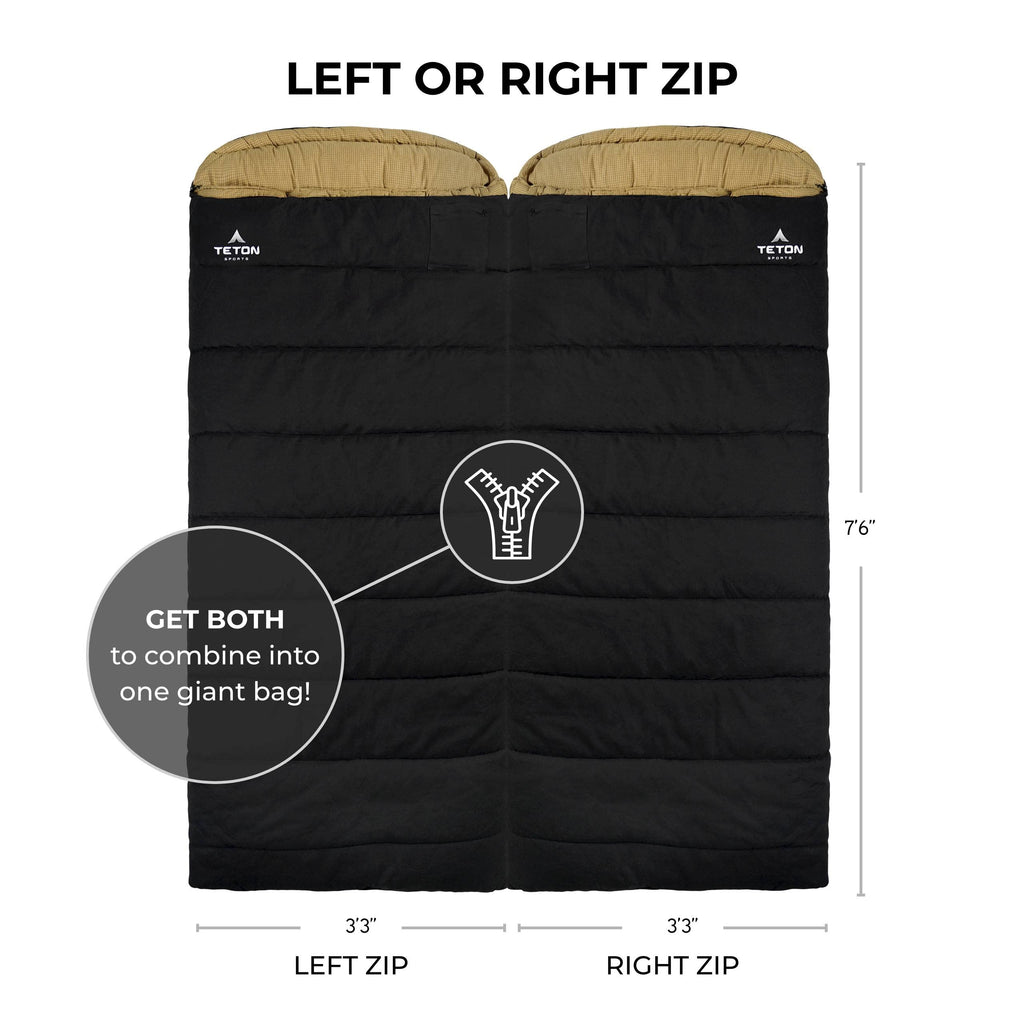 Teton Sports Deer Hunter -35 Degree Sleeping Bags. Warm And Comfortable Camping Sleeping Bag, Teton Tough Canvas Shell For Campi