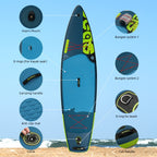 Seaseesup Inflatable Paddle Board Stand Up Paddleboards, 11 Paddle Boards For Adults With Sup Accessories, Double Action Pump, I