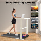 Walking Treadmill Pad, Under Desk Treadmills With Incline For Home Office,2.5 Hp Portable Walking Machine With 265 Lbs, Remote C