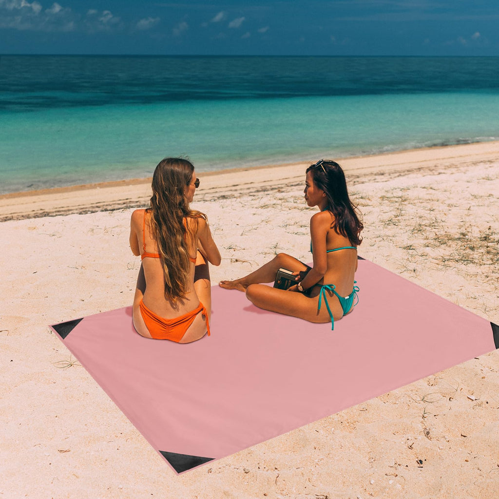 Odoland Beach Blanket Picnic Blanket, 43 X 63 Sandproof Waterproof Outdoor Pocket Blanket With Portable Bag, Foldable Lightweigh
