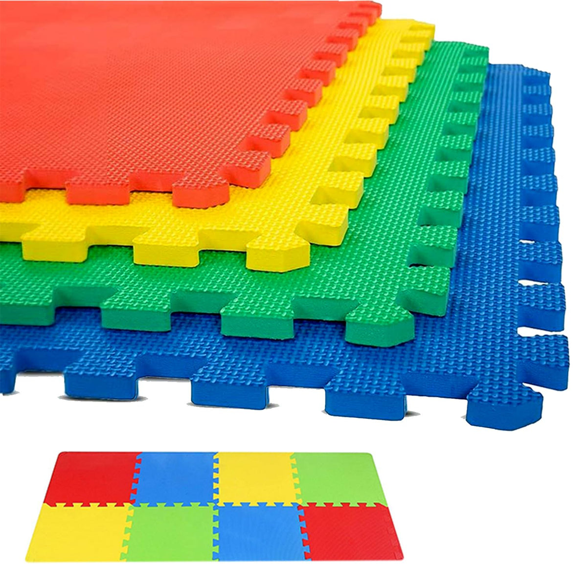Xtrim Multicolor KidS Play Mat For Floor Cushioning (Set Of 8) Interlocking Tiles, Soft, Durable, EcoFriendly, AntiSlip, Water
