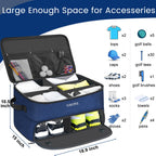 Large 2 Layer Golf Trunk Organizer For 2 Size14 Pair Shoes, Waterproof Car Golf Locker With Separate Ventilated Compartment, Stu