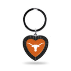 Rico Industries Ncaa Texas Longhorns Ncaa Rhinestone Heart Colored Keychain, Black, 3-Inches In Length