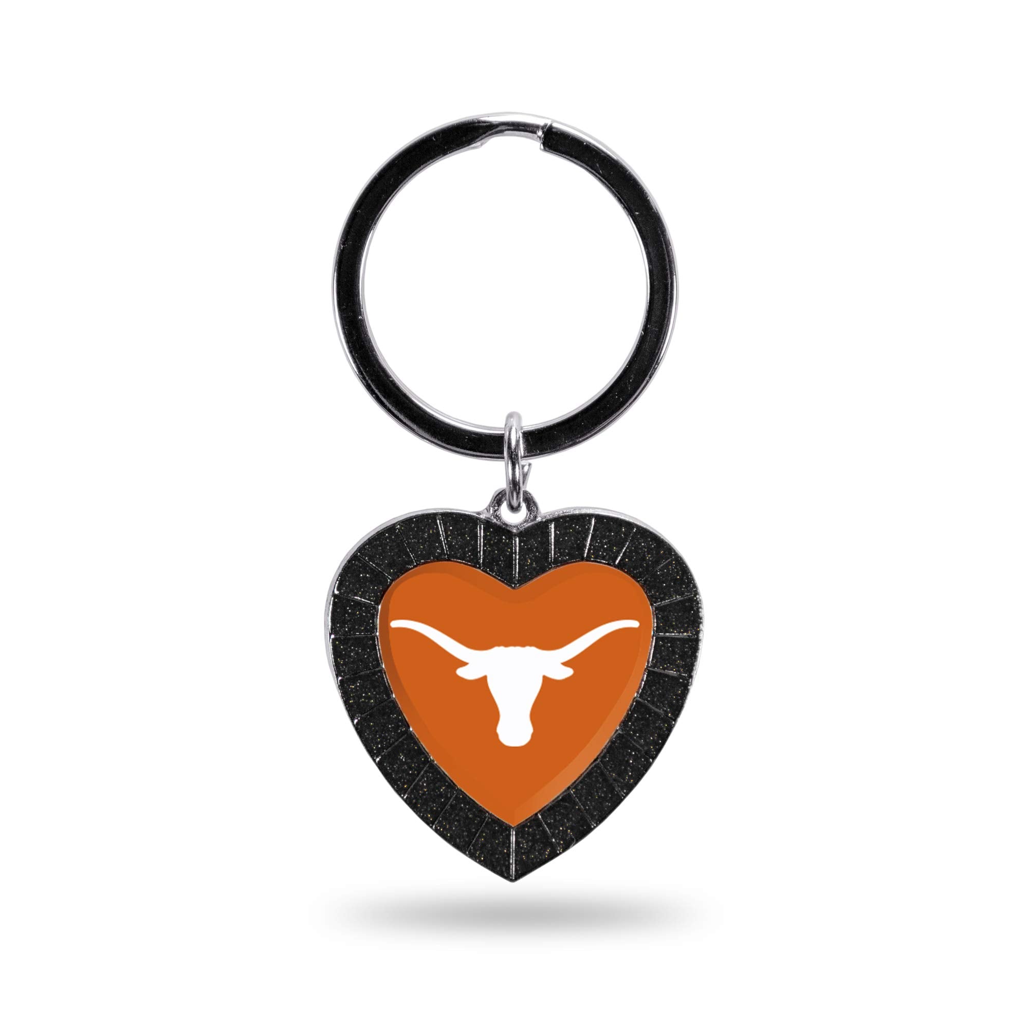 Rico Industries Ncaa Texas Longhorns Ncaa Rhinestone Heart Colored Keychain, Black, 3-Inches In Length