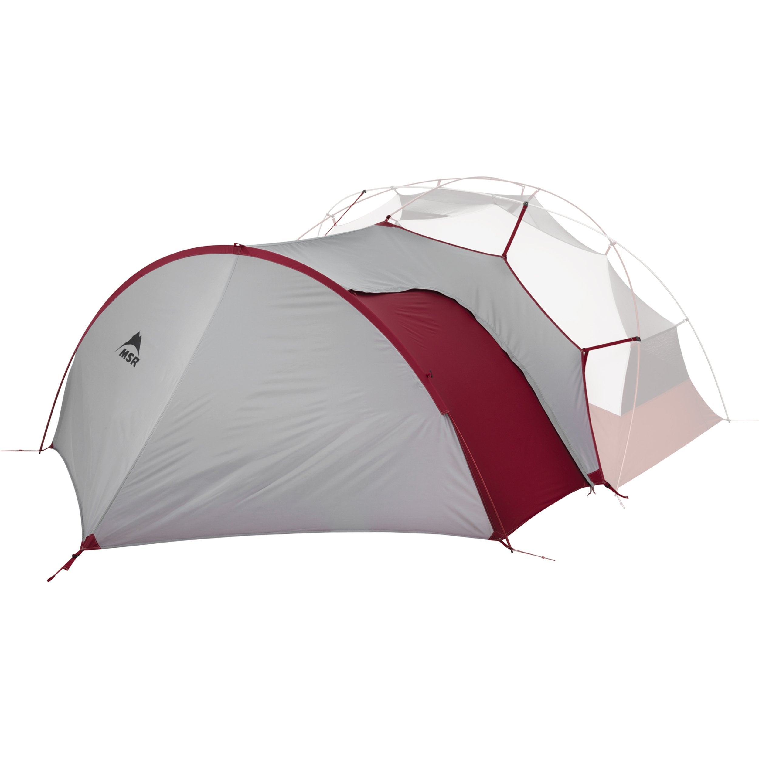 Msr Gear Shed Tent Attachable Shelter For Elixir & Hubba Tents,White/Red, Count Of 2, White/Red