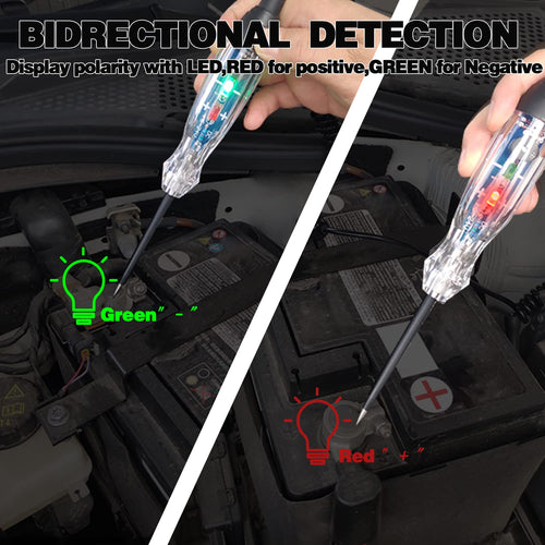 Awblin Automotive Buzzer Test Light, Dc 6-24V Dual Color Led Bulb Auto Circuit Tester, Electric Tester Light Tool Probe For Car