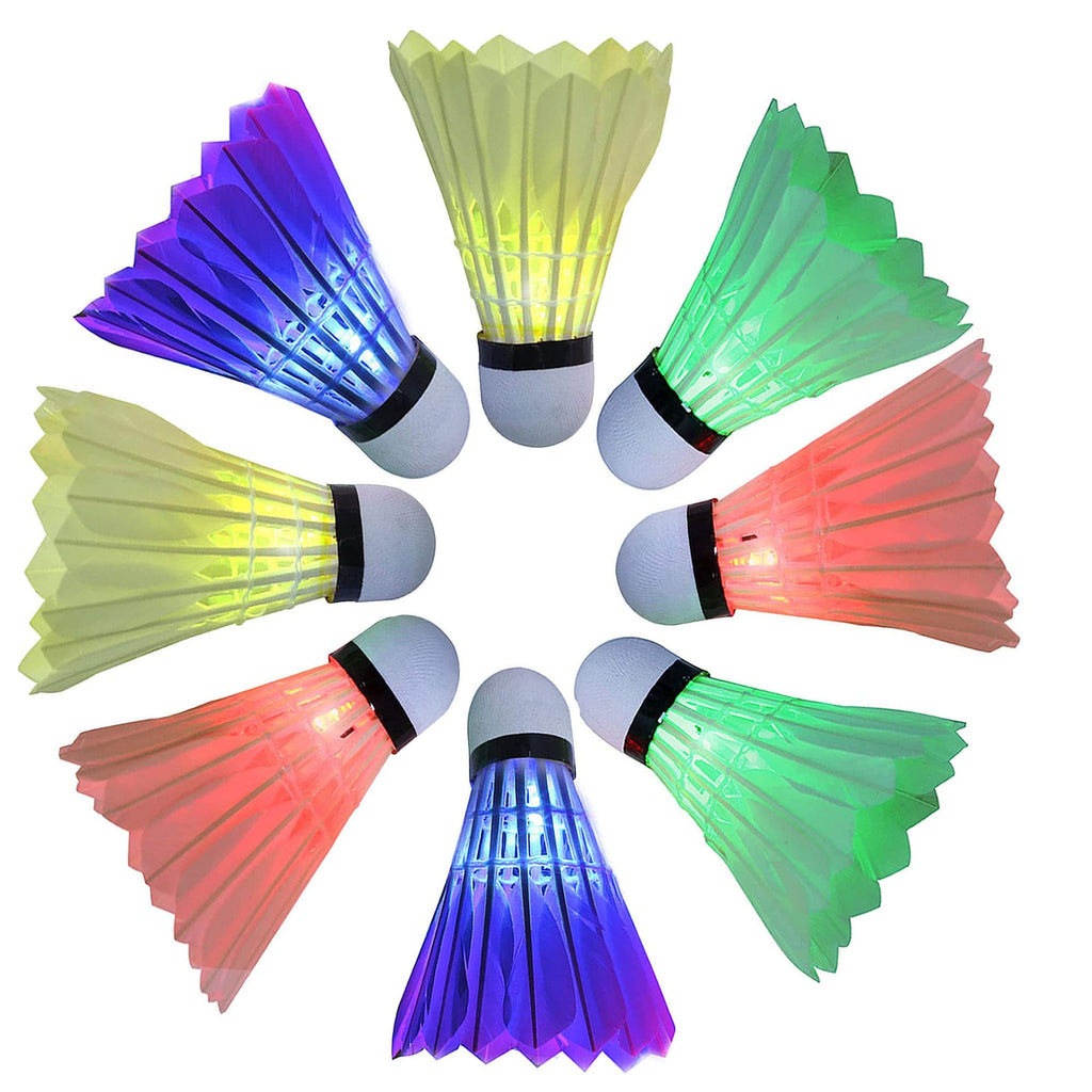 Arespark Led Badminton Shuttlecock, Dark Night Colorful Led Goose Feather Glow Birdies Lighting, Light Up Shuttle-Cocks Badminto
