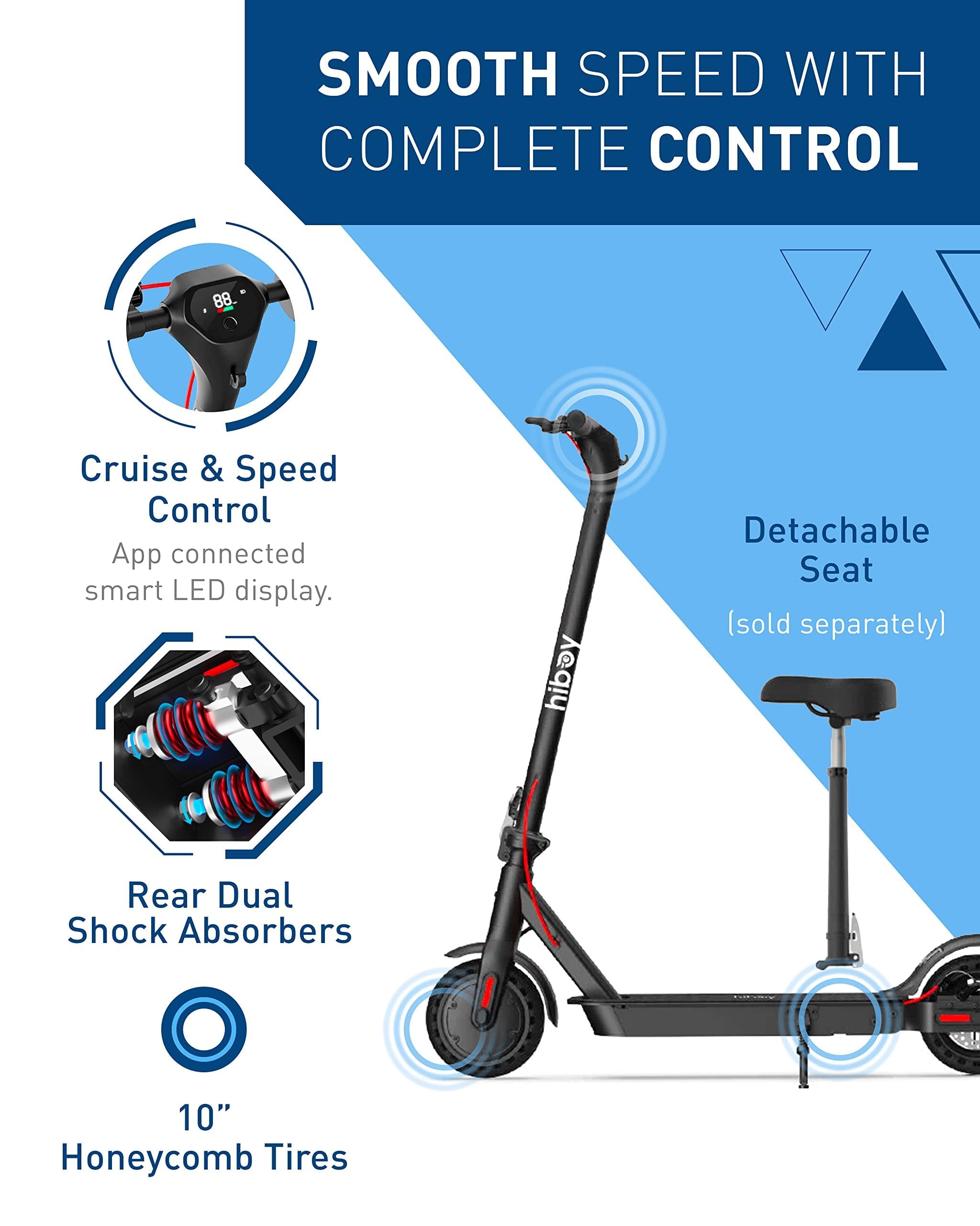 Hiboy Electric Scooter for Adults, 19 MPH, 25 Miles Range, 500W Motor (750W Peak), Foldable E Scooter with Phone Holder, Dual Sp