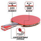 Ping Pong Paddle Set With Killer Spin + Case For Free - Professional Table Tennis Racket For Beginner And Advanced Players - Imp