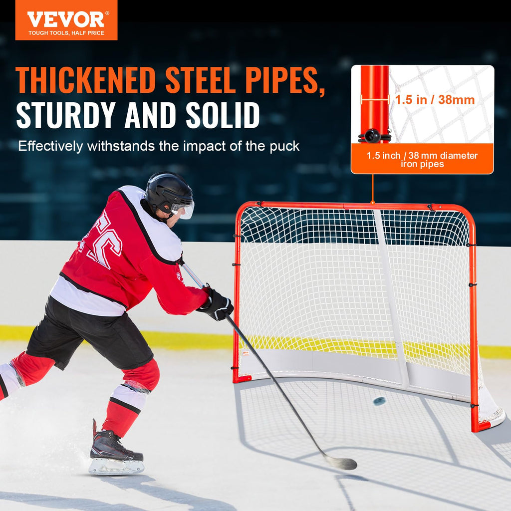 Vevor Street Hockey Net Indoor Outdoor Steel Hockey Goal Set 72''X48''