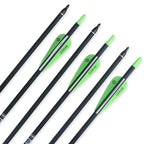 Tiger Archery 30Inch Carbon Arrow Practice Hunting Arrows With Removable Tips For Compound & Recurve Bow(Pack Of 12) (Light Gree