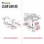Huskey Club Car Ds Golf Cart Front & Rear Leaf Spring Bushing Kit For 1981-Up Models, Replaces Oem Sleeve Part No#: 1012303 And
