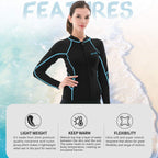 Goldfin Wetsuit Top Women, 2Mm Wetsuits Jacket Long Sleeve Neoprene Tops For Water Aerobics Diving Surfing Swimming
