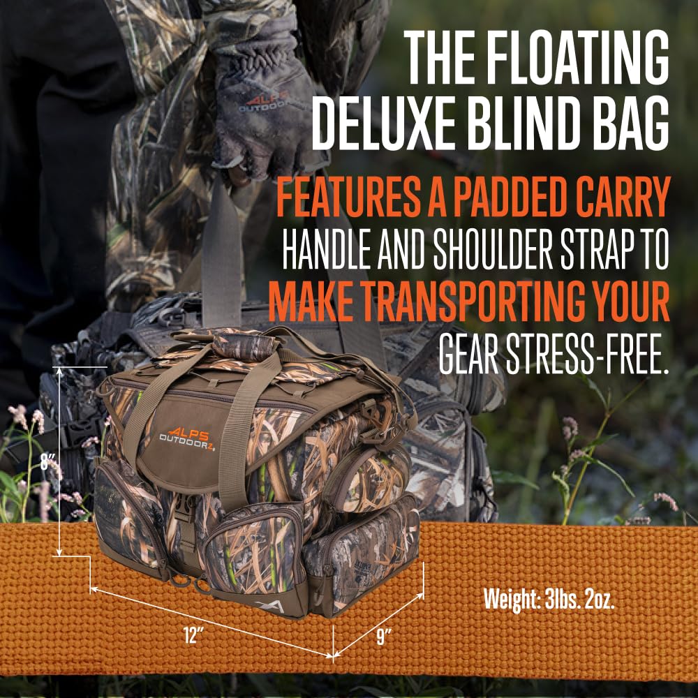 Alps Outdoorz Deluxe Floating Blind Bag - Standard Size, Mossy Oak Shadow Grass Habitat - Waterproof Hunting Duffel Bag, With Re