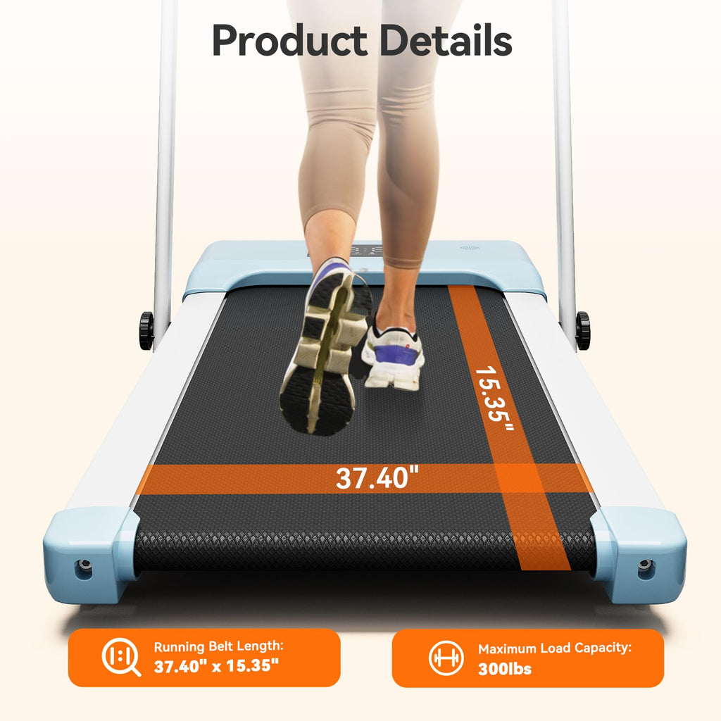 Walking Pad Treadmill With Handle Bar, 3.0Hp Small Foldable Treadmills For Home With App Remote Control And Led Display, 7.5Mph
