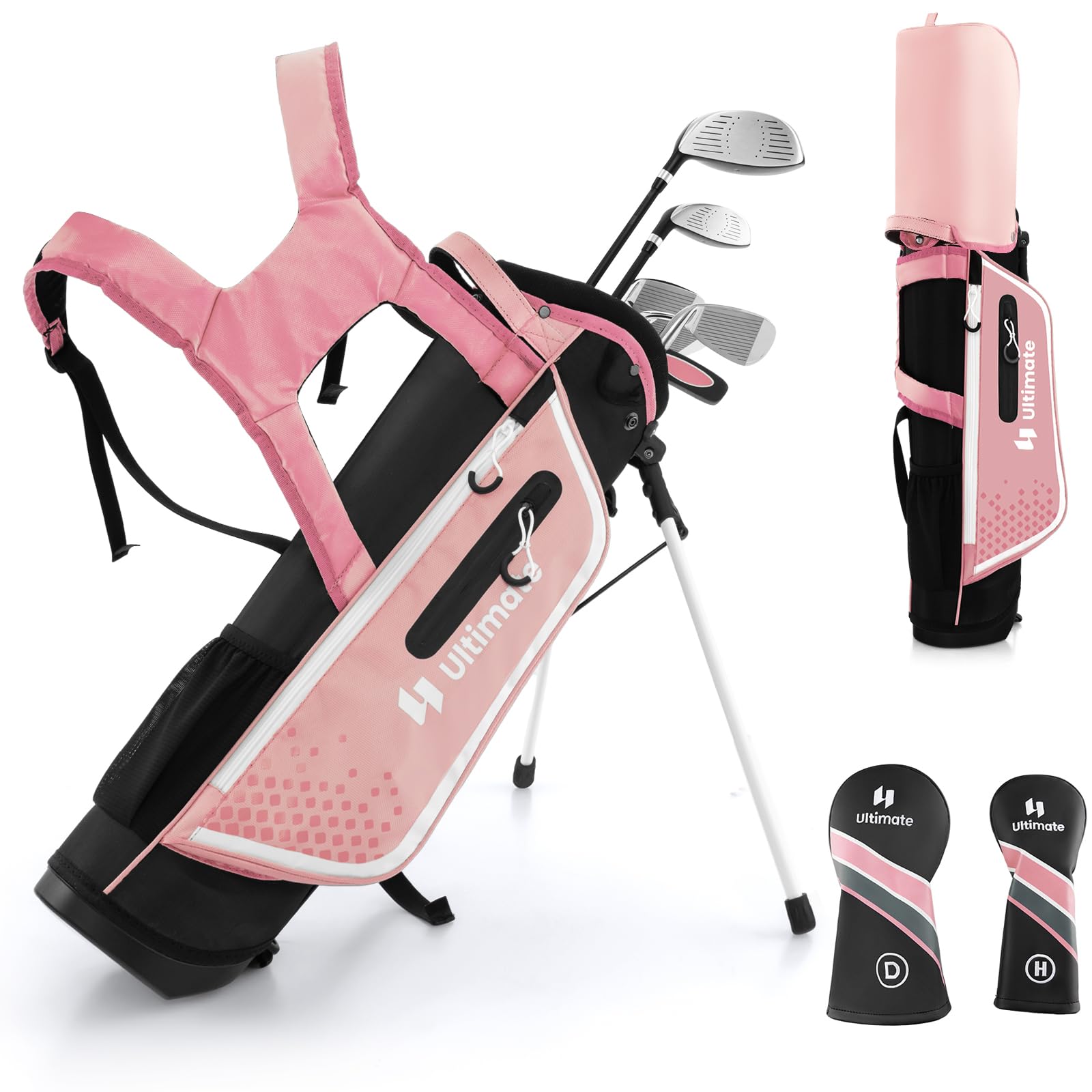 ULTIMATE Junior Complete Golf Club Set, 11-13 Years Old Kids Complete Golf Club Set w/300CC #1 Driver, #5 Hybrid, #7# 9#S Irons 