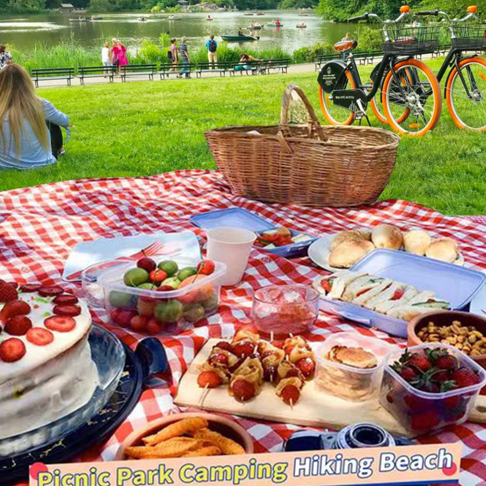 Ruibolu Large Picnic Blankets,Beach Blanket Sandproof Beach Mat For 3-5 Adults Waterproof Quick Drying Outdoor Picnic Mat For Tr