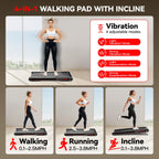 Sperax Walking Vibration Pad with Manual Incline,4-in-1 Under Desk Treadmill with APP Vibration Machine, Suitable for Home and O