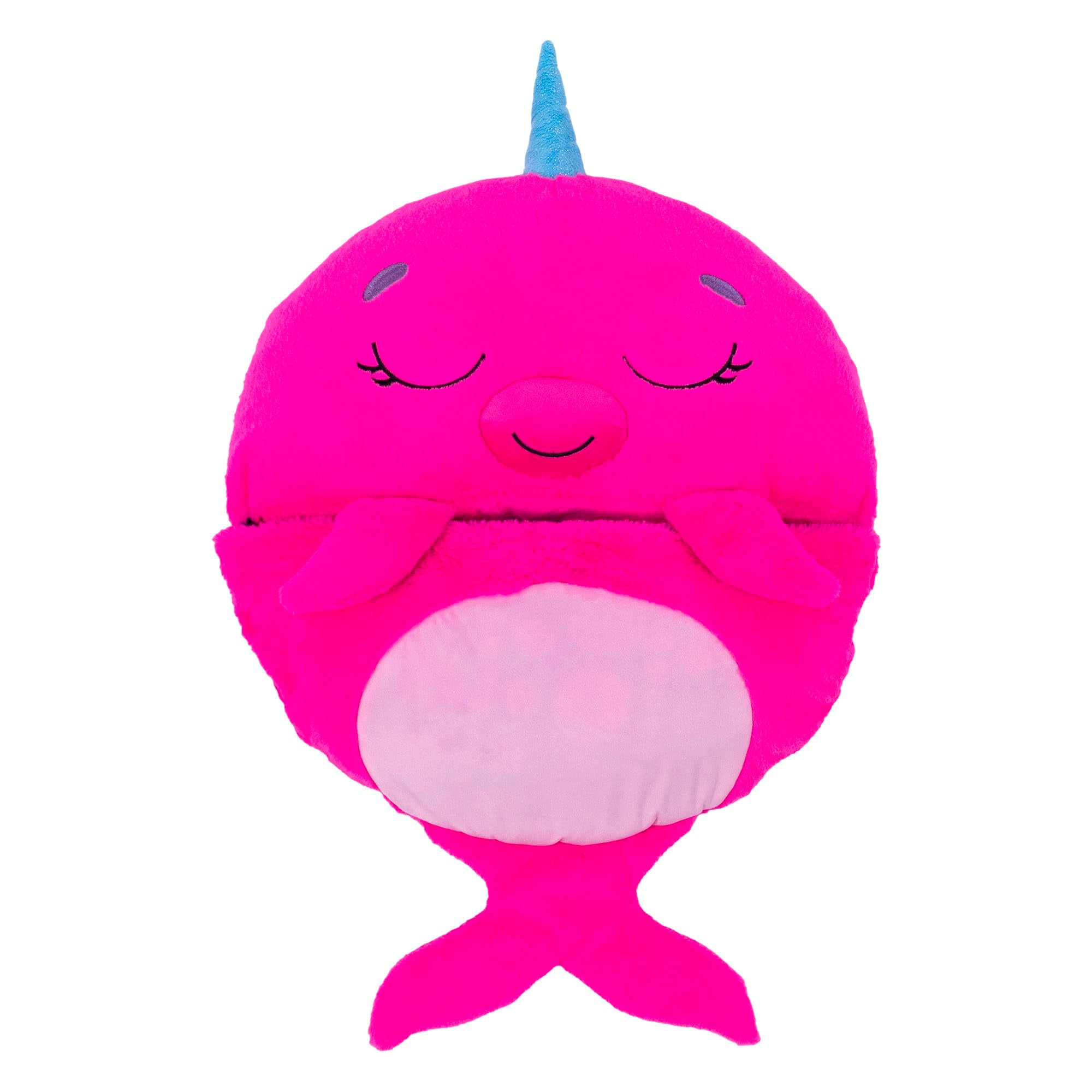 Happy Nappers: Pillow & Sleepy Sack: Lg - Neil The Pink Narwhal