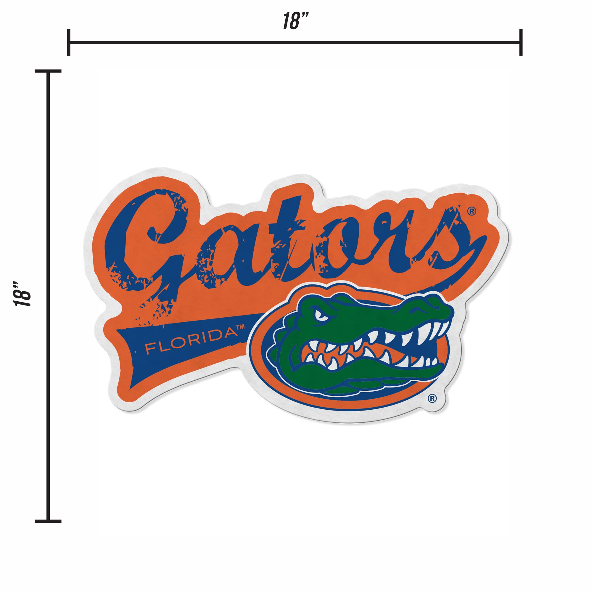 Rico Industries Ncaa Florida Gators Distressed Shape Cut Pennant - Home And Living Room D  Cor - Soft Felt Ez To Hang