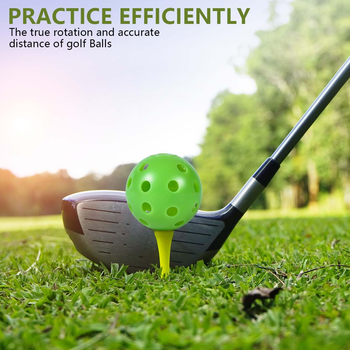 Kiseer 90 Pack Colorful Plastic Practice Golf Balls Airflow Hollow Training Golf Balls With Nylon Mesh Golf Ball Bags For Drivin