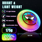 Led Flying Disc With Millions Of Colors, Rechargeable, Water-Resistant, 42 Leds, 175G Light Up Disc, 12 Modes, Spider Outdoor To