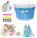 Suerico Kids Bike Decorations Accessories,Bicycle Scooter Basket, Children Bicycle Bell,Bike Handle Streamers and Stickers, Bike