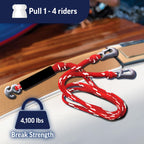 Wow World Of Watersports Red/White Heavy Duty 1 2 3 Or 4 Person 4K Tow Harness Rope For Boating, 11-3030