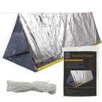 Emergency Survival Shelter Tent, 59 X 98.4Inch Waterproof 2-Person Mylar Thermal Shelter Tent For Hiking Camping (Silver)