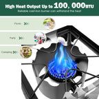 Goplus Outdoor Camping Stove, Single Burner Propane Gas Cooker W/Detachable Legs & 0-20 Psi Regulator & Csa Approval For Camp Pa