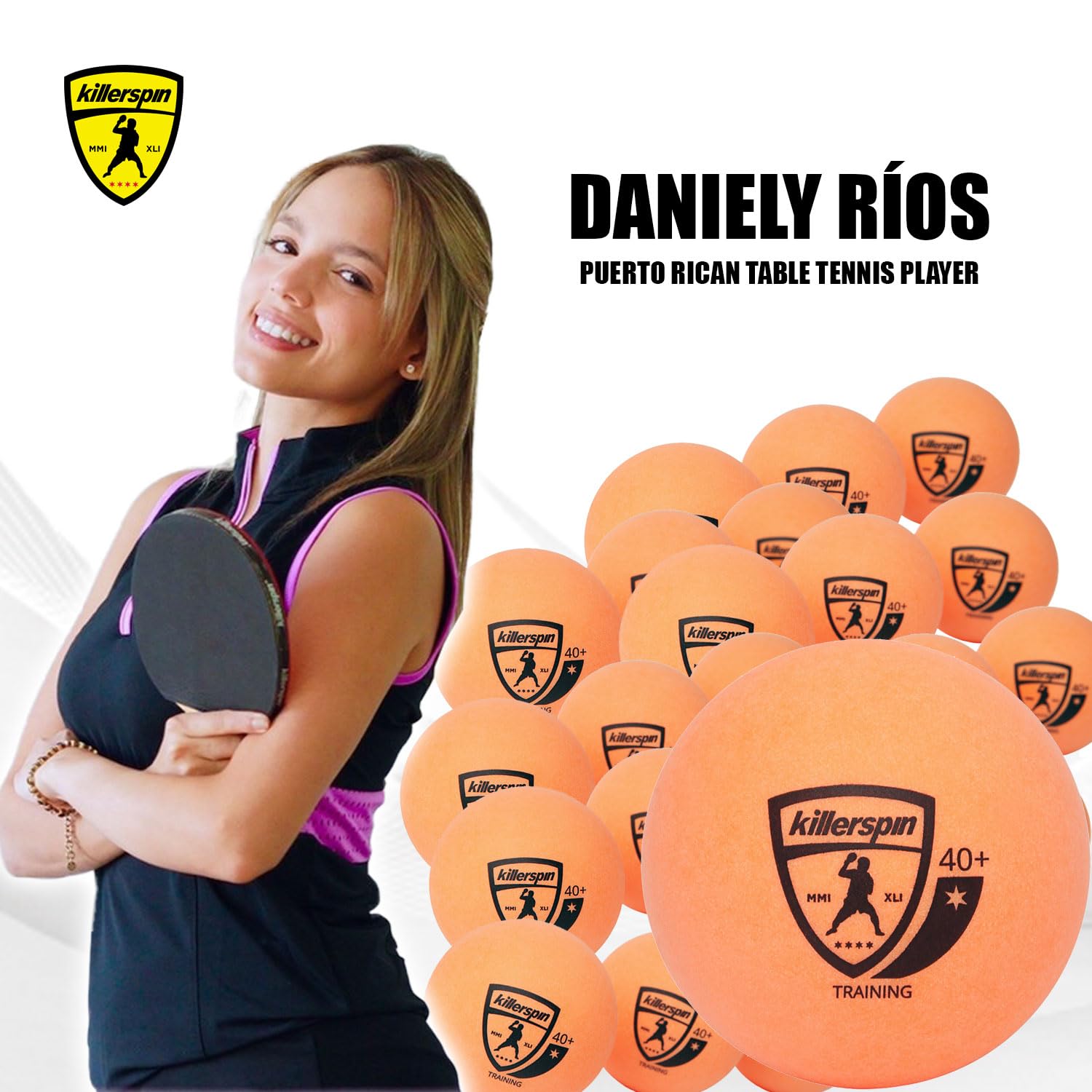 Killerspin Training 1 Star Balls 40+ (Orange) - 25 Pack Table Tennis Balls  High-Performance 40+ Abs Training Balls  Ultimate Du