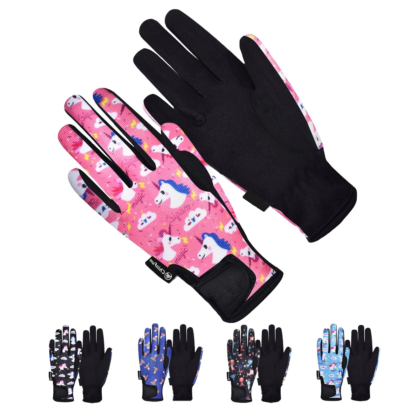 ChinFun Horse Riding Gloves Equestrian Gloves Kids for Boys Girls Horseback Grip Gloves Youth Children Rider Mitts Riding Sports