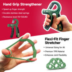 Fitbeast Dual Count Grip Strength Trainer Set, Optimizer Forearm, Wrist, And Hand Power - 5 Pack Adjustable Resistance, Dark Gre