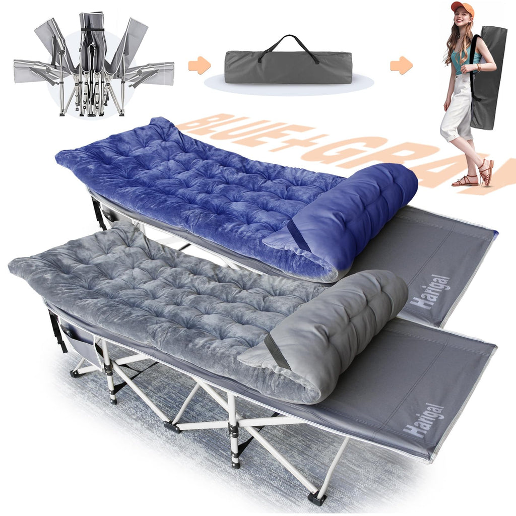 Camping Cot With Comfortable Mattress, 1 Pack Folding Camping Cots, Cots For Sleeping Camping Bed Heavy Duty Folding Cot With Ca