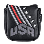 Big Teeth Golf Putter Cover Square Half Heel Shaft Mallet Putter Head Covers Usa Stripe And Star Fit For Most Brand Golf Putters