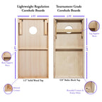 Tailgating Pros Cornhole Boards - 4'X2' Lightweight Cornhole Game- Includes Carrying Case, Set Of 8 Corn Hole Bags & Tote