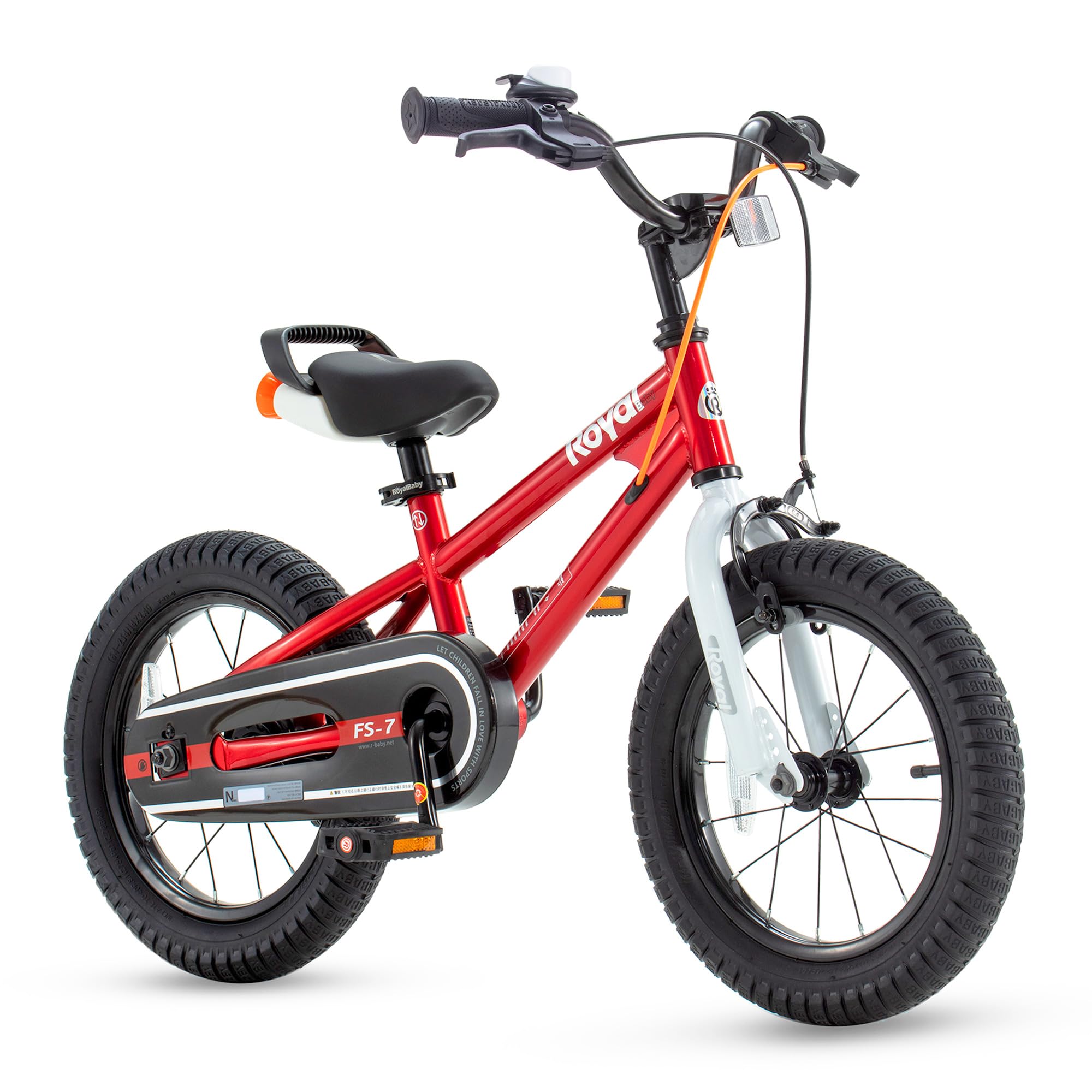 RoyalBaby Freestyle-7 Toddlers Kids Bike 12 Inch Wheel Dual Handbrakes Bicycle Beginners Boys Girls Ages 3-4 Years, Red