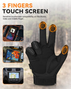KUMGIM Outdoor Touchscreen Gloves for Work Motorcycle Climbing Hiking Black