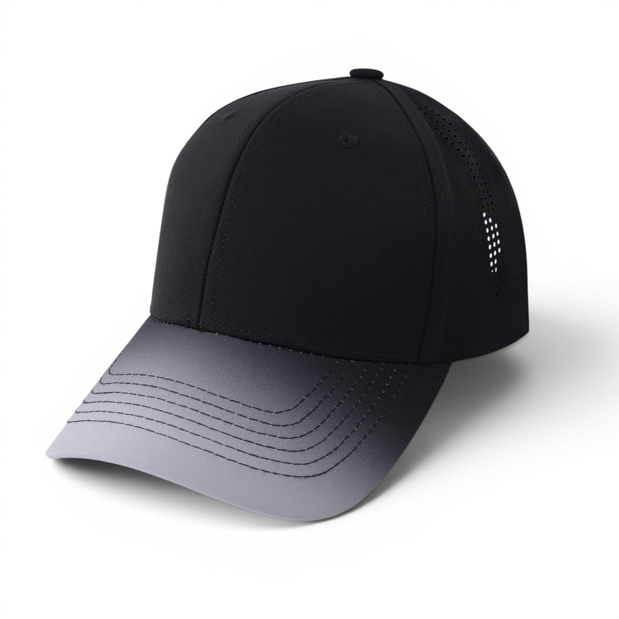 Zaysoo Men & Women Sports Cap Breathable Perforated Baseball Cap Adjustable Running Gym Cap (Black)
