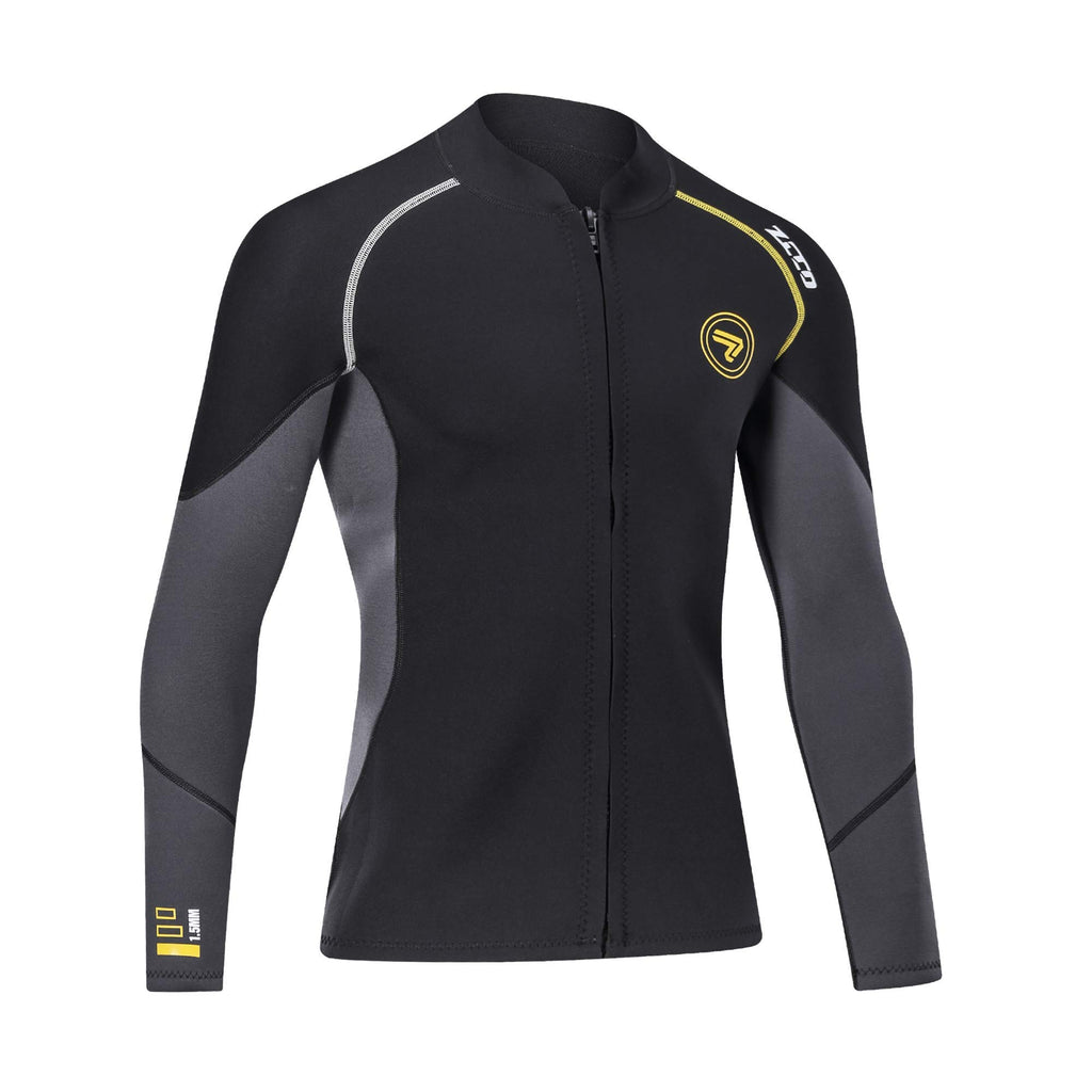 Wetsuit Top Men'S 1.5Mm Neoprene Wetsuits Jacket,Front Zipper Long Sleeves Diving Suit For Swimming,Diving,Snorkeling,Scuba,Surf