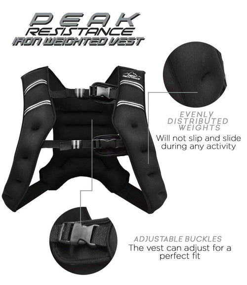 Aduro Sport Weighted Vest Workout Equipment, 4Lbs/6Lbs/12Lbs/20Lbs/25Lbs Body Weight Vest For Men, Women, Kids (16 Pounds (7.26