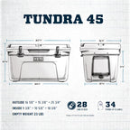 Yeti Tundra 45 Cooler, White