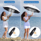 Fiyliao Umbrella With Fan And Mist Spray,Rechargeable - Ultimate Solution For Cooling & Uv Protection - Ideal For Summer, Beach,