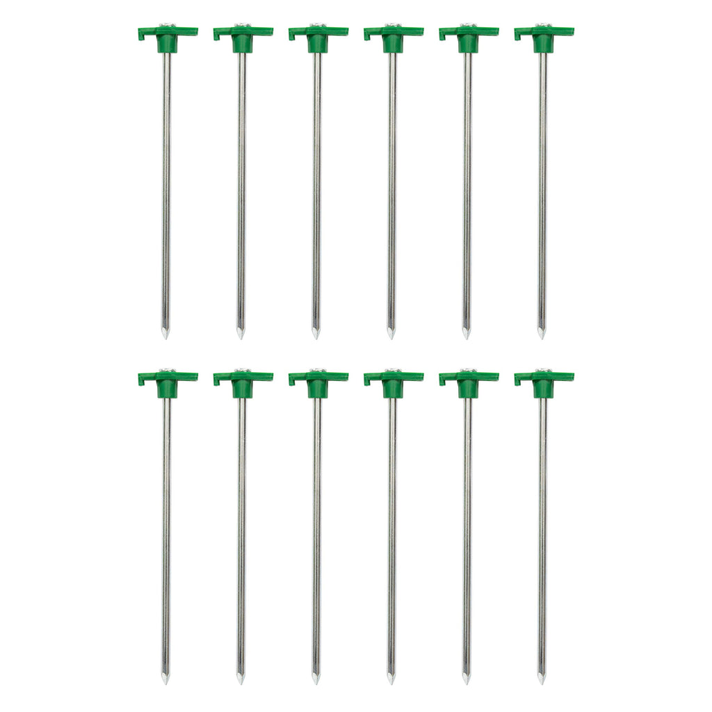 Stansport 10'' Steel T-Top Tent Stakes - 12 Pack